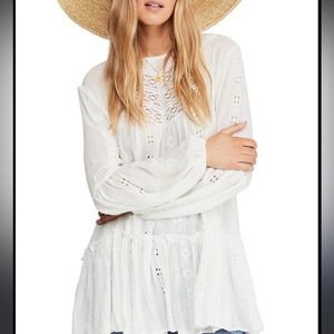 Free People Kiss Kiss Tunic Top in White